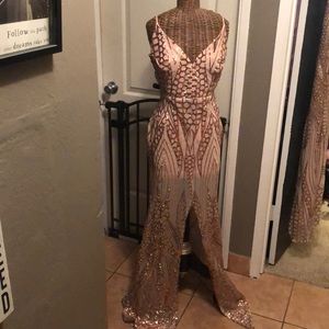 Stunning rose gold sequin dress